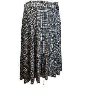Covington Graphic A Line Skirt XL Black White Workwear Office Raw Hem Recycled